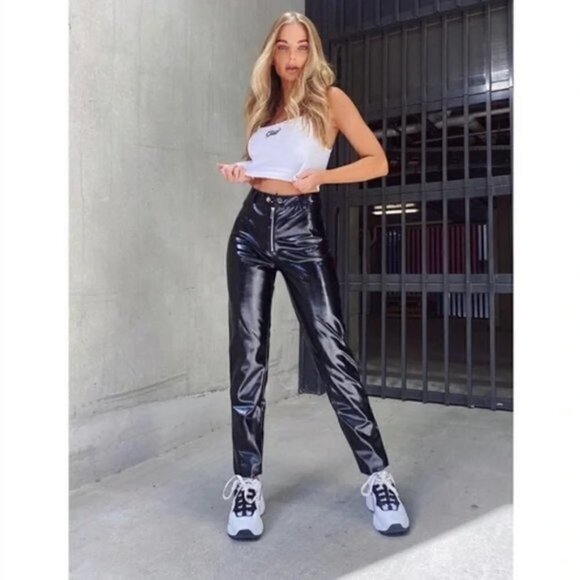 I.AM.GIA Nikole Black Faux Patent Leather Pant M - Picture 3 of 6